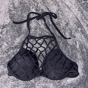 Black crochet bikini top